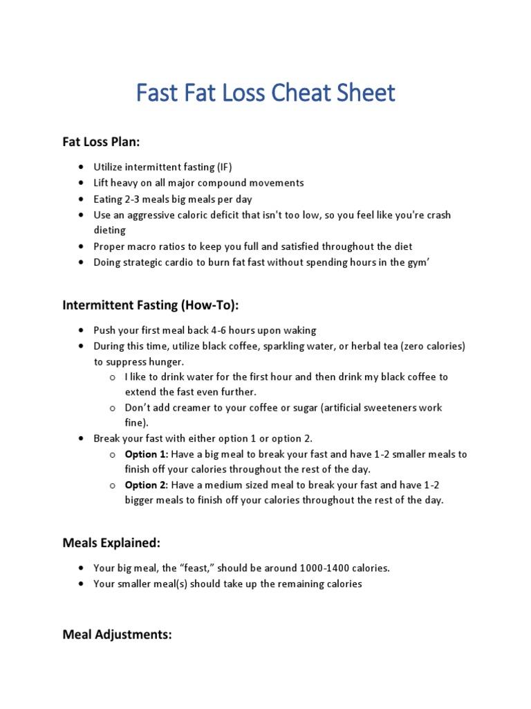 Fast Fat Loss Guide: Tips & Strategies | PDF | Meal | Fasting