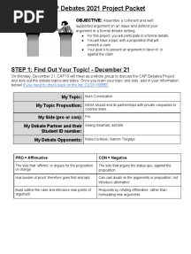 CAP Debates Packet
