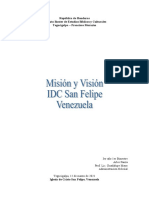 Mision y Vision de La Congregacion de San Felipe Venezuela