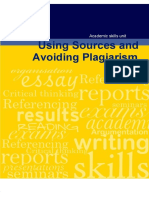 Using Sources and Avoiding Plagiarism (Courtesy - University of Melbourne)