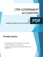 Acc709 Government Accounting: Distinguish Accounting in Private Sector and Public Sector