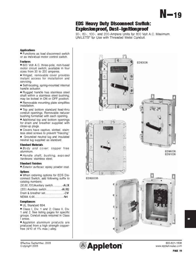 EDS Heavy Duty Disconnect Switch | PDF | Switch | Electrical Engineering