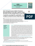 Patch Testing During The COVID-19 Pandemic - Recommendations of The AEDV's Spanish Contact Dermatitis and Skin Allergy Research Group (GEIDAC)