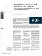 La Importancia de La Voz El Canto en La Vida Cotidiana