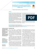 Scoring Predictor For Successful of Arteriovenous Fistulas As Vascular Access in Hemodialysis Patients: PAVAS Score