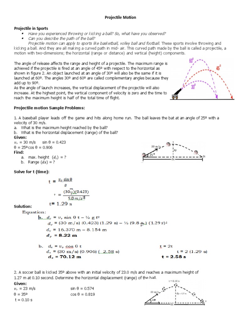 Science 9 Week 27 Projectiles Physical Phenomena