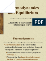 Thermodynamics and Equilibrium: Adapted by B Kuswandi From The Internet Open Sources
