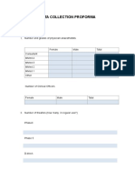 Data Collection Proforma: Part 1: Patient Care Anaesthesia