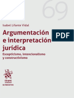 Argumentación e Interpretación Jurídica - Isabel Lifante - Valencia 2018