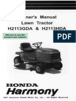 Honda HF 2113 Operator Manual