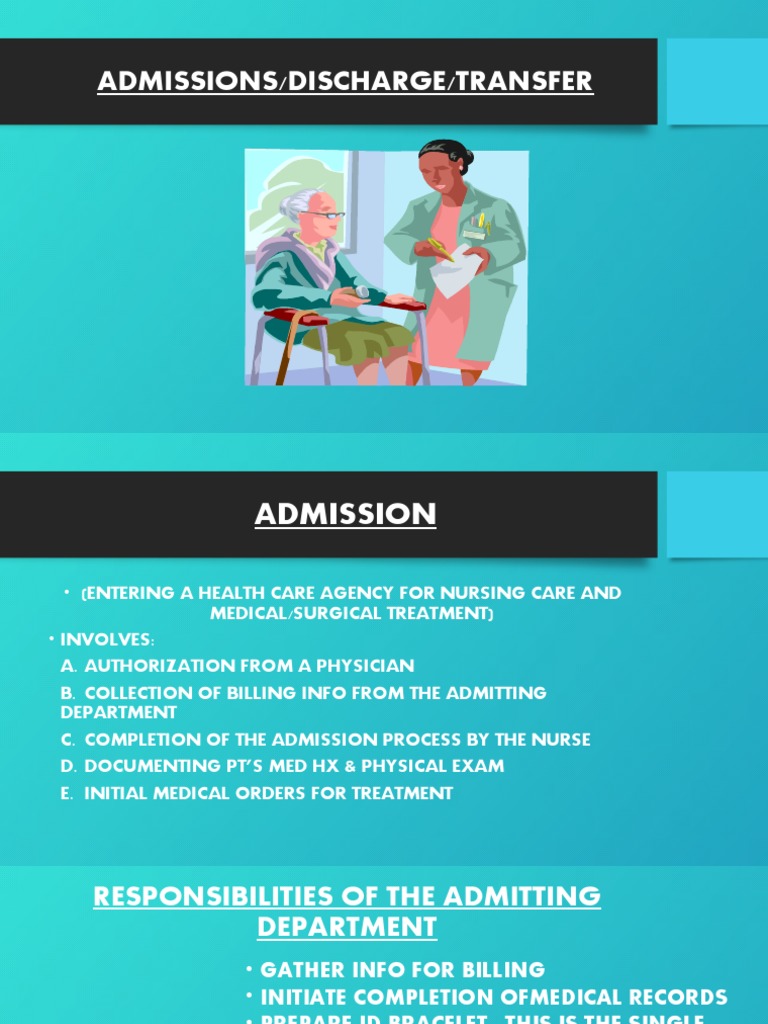 Admission and Discharge Procedures | PDF | Patient | Hospital