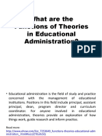 What Are The Functions of Theories in Educational Administration?