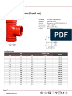 Grooved straight tee for ductile iron pipes