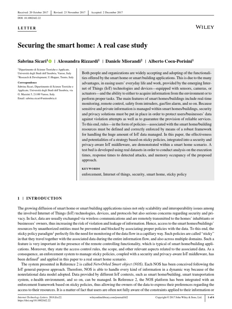 Securing The Smart Home A Real Case Study Pdf Internet Of Things