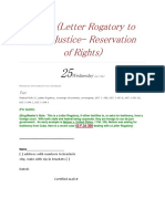 Court (Letter Rogatory To Cheif Justice - Reservation of Rights)