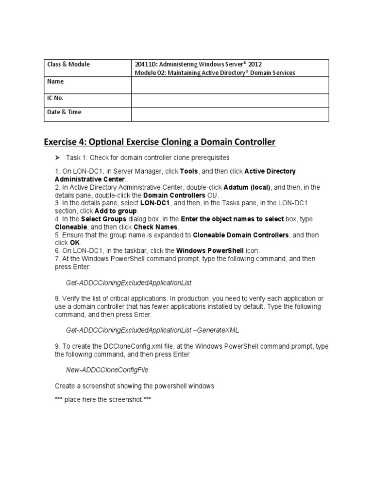 20411D-Lab02-Ex04-Optional Exercise Cloning A Domain Controller ...