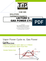 CHE 305 - Gas Power Cycle