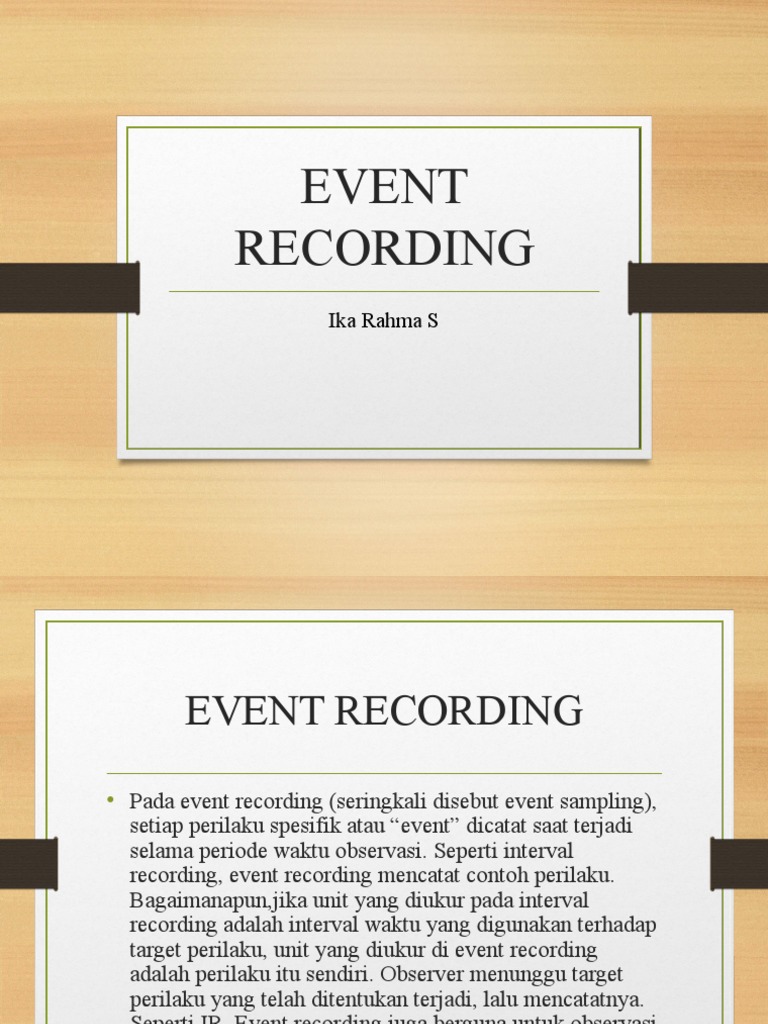 Panduan Event Recording dalam Observasi | PDF