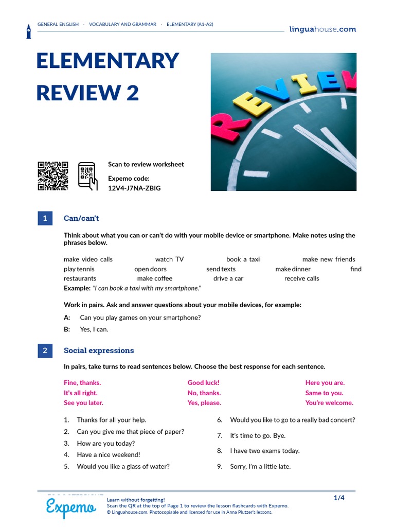 Lesson 23 Elementary-Review-2 | PDF | Foods