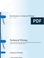 Introduction To Technical Writing: Week 1, Chapter 1