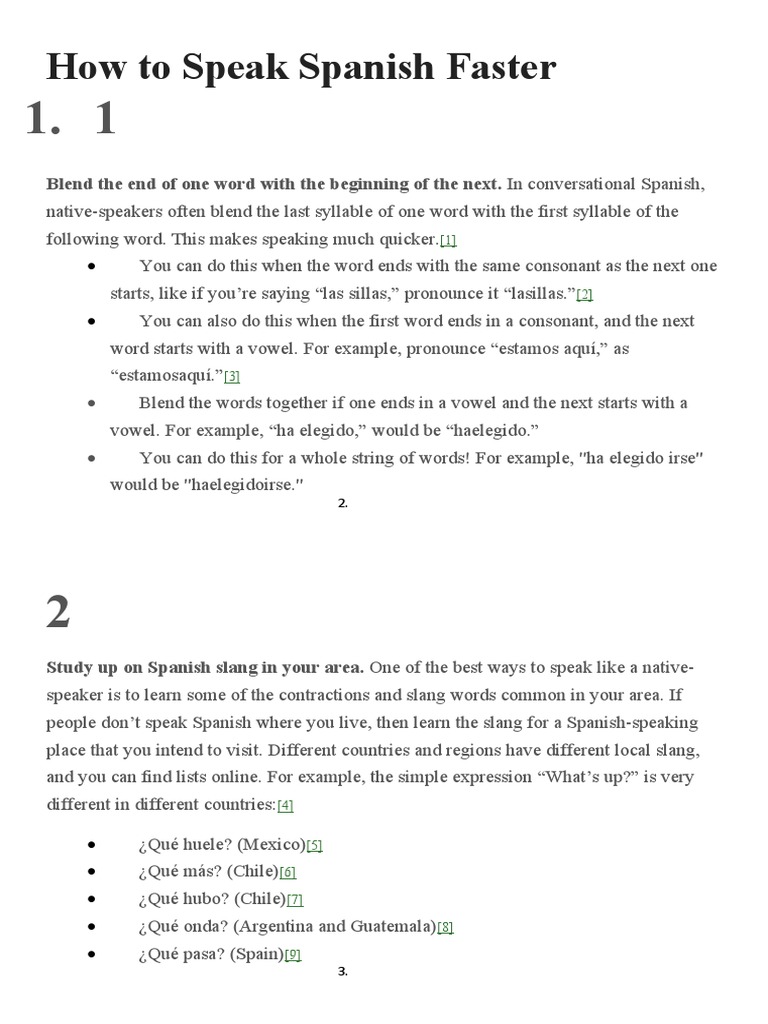 Speak Spanish Faster: Tips & Techniques | PDF | Spanish Language | Syllable