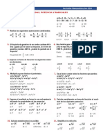 Revisión Matemática 3ro ESO - SOLUCIONES