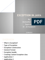 Exception in Java: by Montadher Issam Supervise Dr. Ali Kalakech