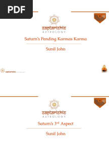Saturn's Pending Karmas Karma Sunil John