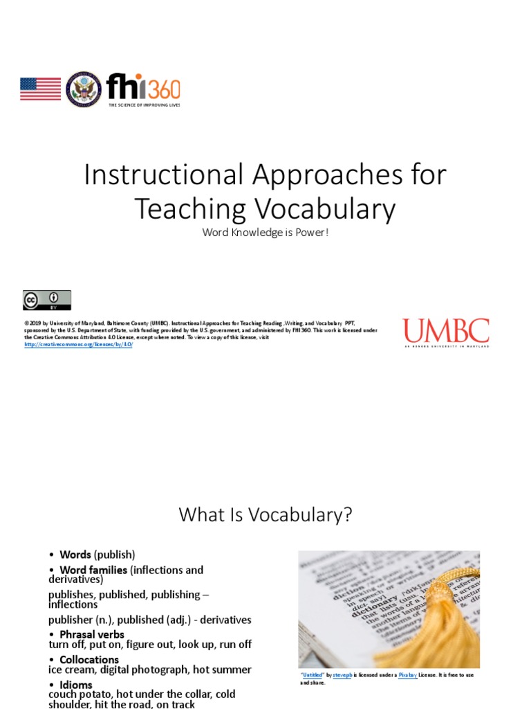 Instructional Approaches For Teaching Vocabulary: Word Knowledge Is ...