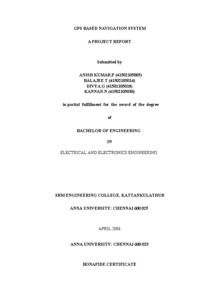 Student GPS Navigation Project Report | PDF | Global Positioning System ...