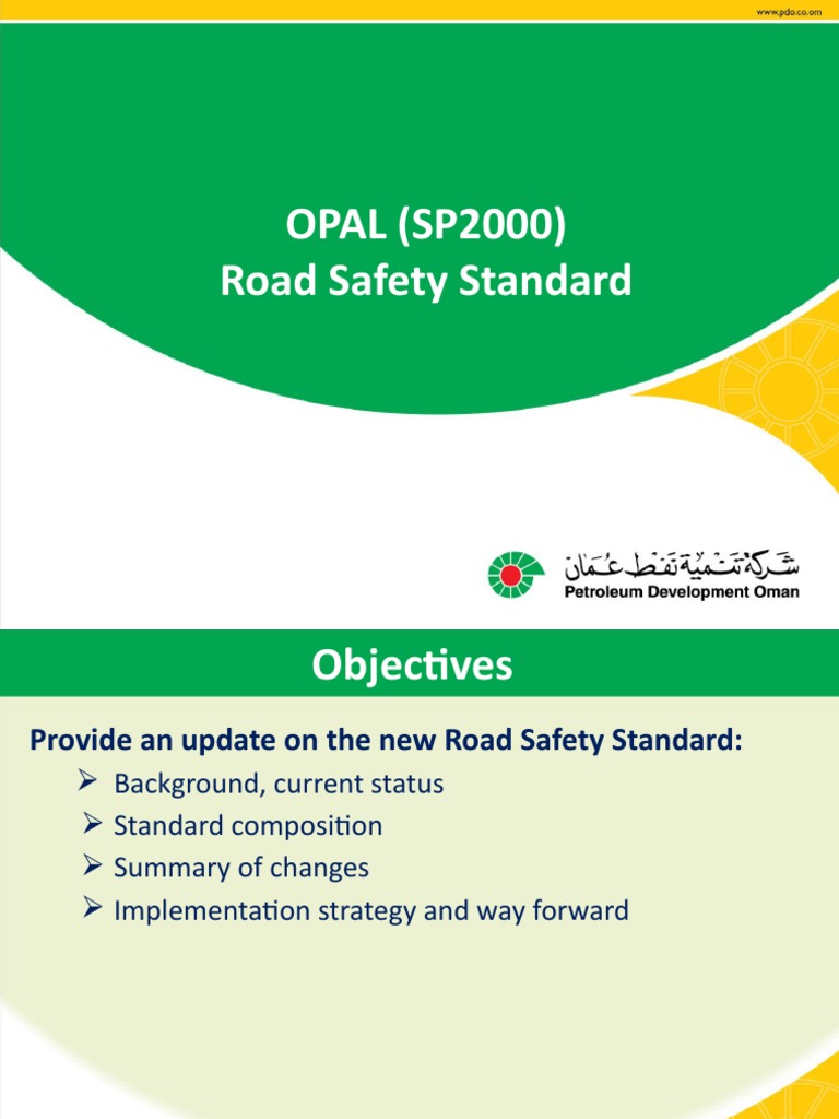 New OPAL Road Safety Standard Summary PDF Bus Road Traffic Safety