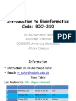 Introduction to Bioinformatics Databases and Tools