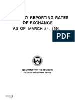 Treasury Reporting Rates of Exchange AS OF MARCH 31, 1991