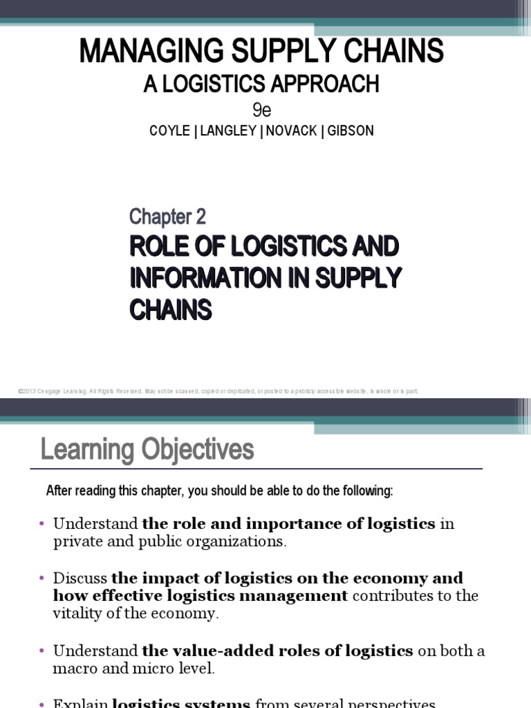 Chapter 2 Role of Logistics and Informations in Supply Chains | PDF ...