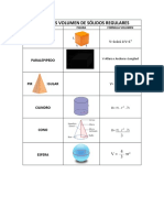 Formulas Volumen de Sólidos Regulares