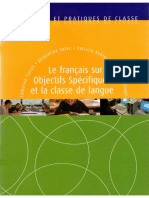 FLE - Le Français Sur Objectifs Spécifiques Et La Classe de Langue