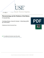 Phenomenology and The Problems of Oral History