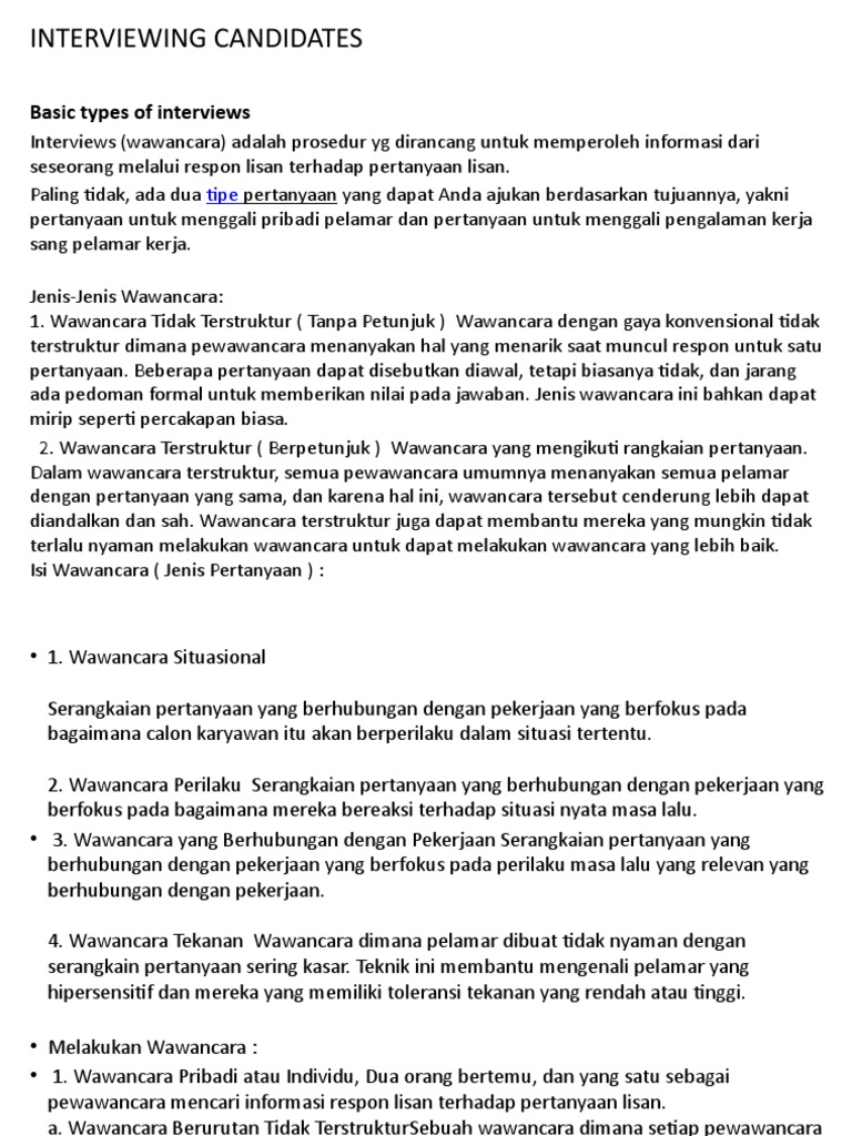 Interviewing Candidates Pdf