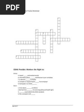 Topic 4 Workers Rights Crossword Puzzle Pdf