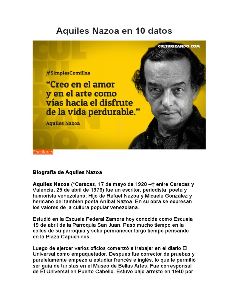 Aquiles Nazoa PDF Poesía