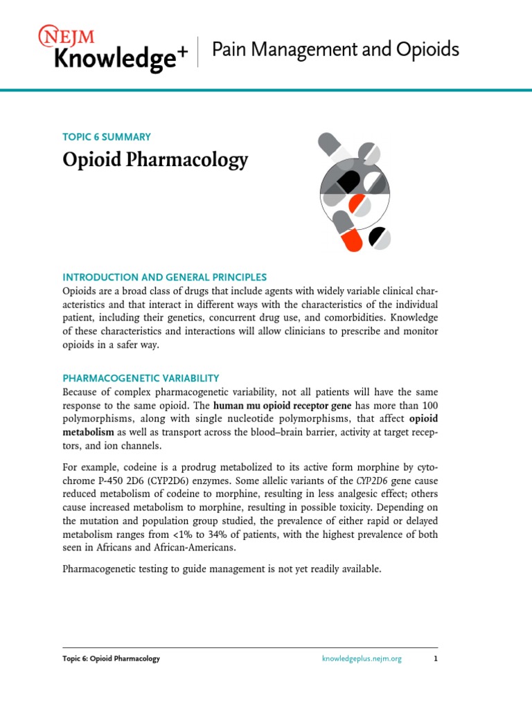 Opioid Pharmacology: Pain Management and Opioids | PDF | Opioid ...
