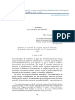 Artículo de Lectura . Colombia El Regimen Municipal