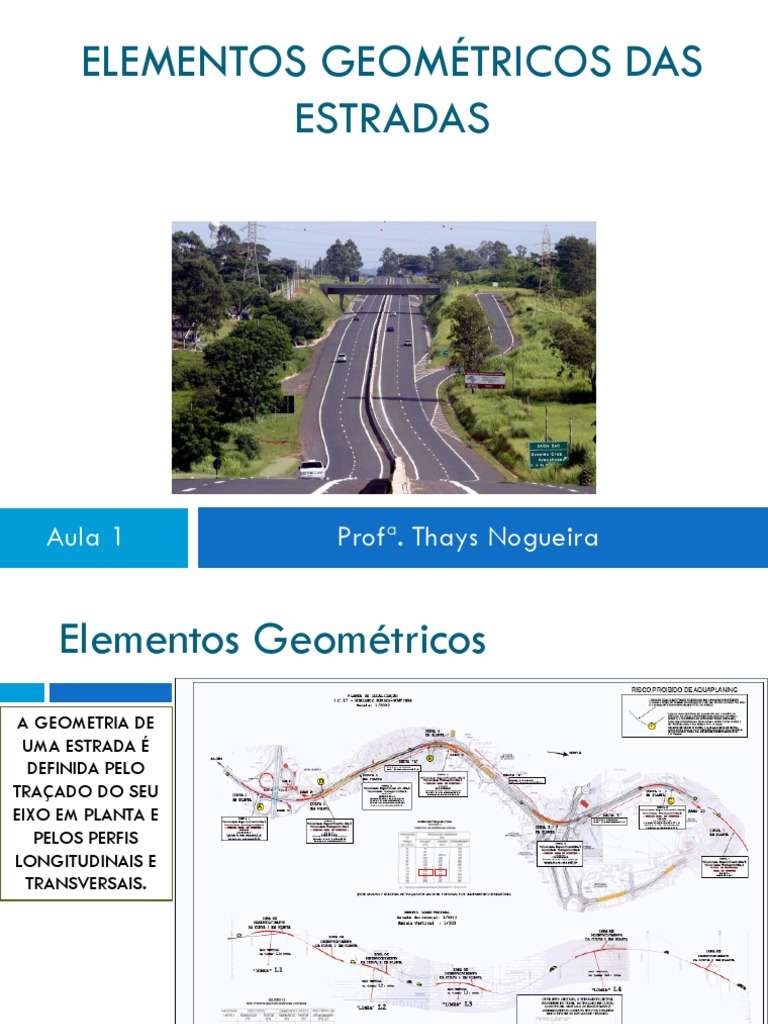 Aula 1 - Elementos Geométricos Das Estradas | PDF | Curva | Tráfego