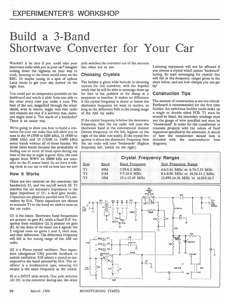 Build A 3Band Shortwave Converter For Your Car PDF Radio