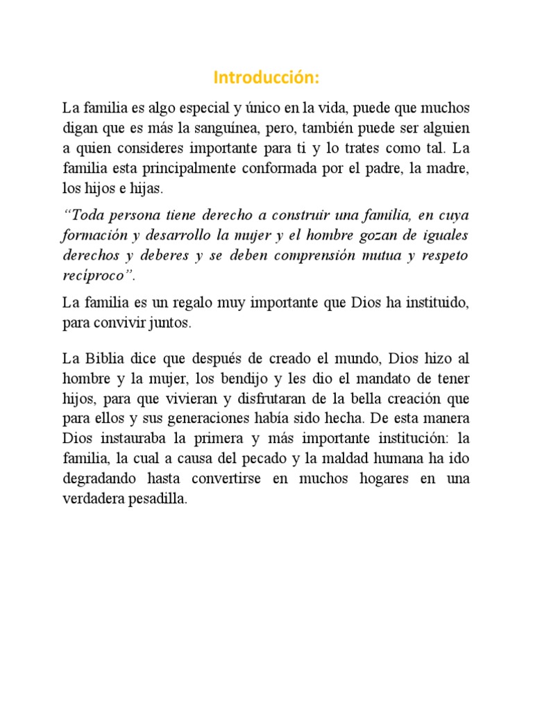 La familia: un regalo de Dios | PDF | Imagen de dios | Familia