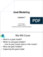 Goal Modeling: Aamir Anwar Lecturer CS & IT University of Lahore, Islamabad Campus