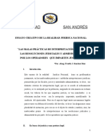 LAS MALAS PRÁCTICAS DE INTERPRETACIÓN JURÍDICA EN LAS RESOLUCIONES JUDICIALES Y ADMINISTRATIVAS POR LOS OPERADORES   QUE IMPARTEN JUSTICIA