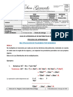 Guia de Aprendizaje de Matematicas Tercer Periodo Grado Octavo Dos No. 3 - 2 - MultiplicaciónPolinomiosporMonomios