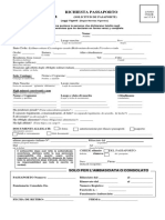 formulario para passaporto italiano embajada de Italia Bogota