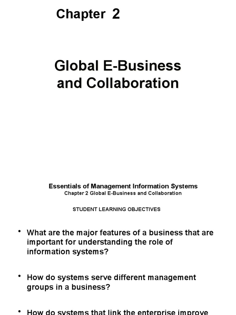 MIS Chapter 2 | PDF | Electronic Business | Information System